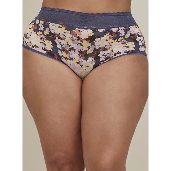 🆕 Floral Second Skin Mid Rise Brief Lace Trim Panty 2 2X 18 20 NWT Torrid New! - Picture 3 of 5